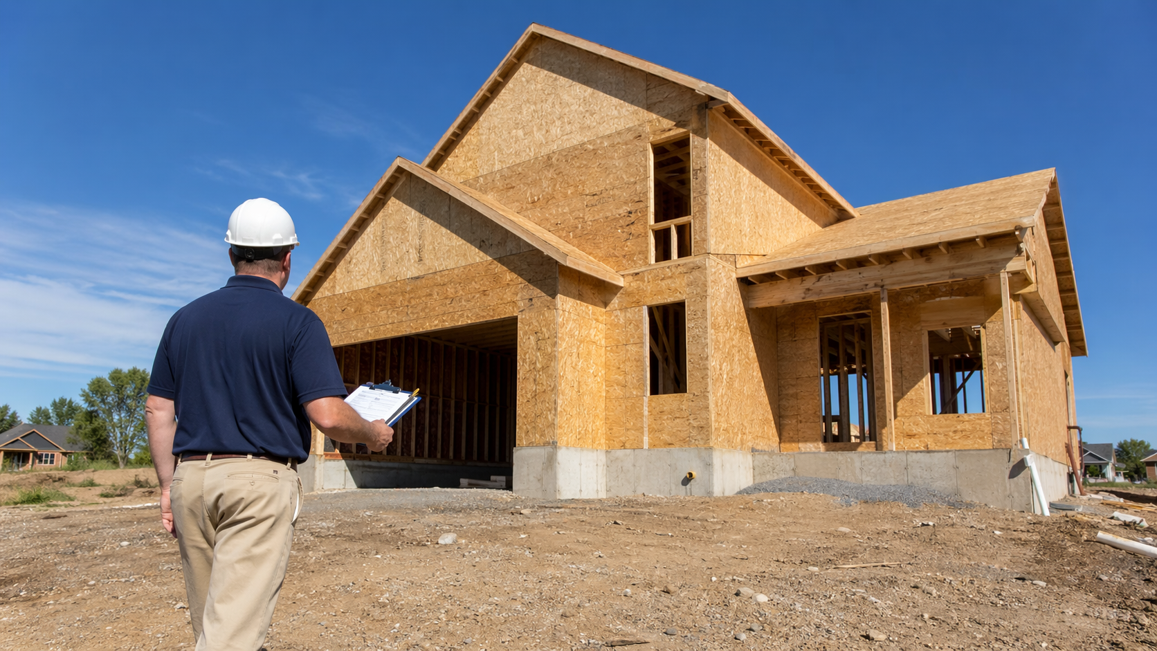 New construction inspection in Shakopee MN — independent inspector evaluating a newly built Minnesota home at pre-drywall phase